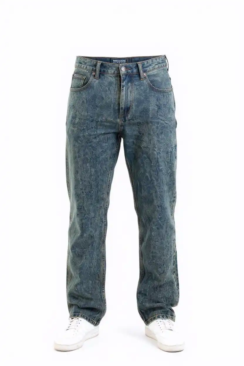 Baggy Fit Rustic Blue Jeans Factory For Qatar