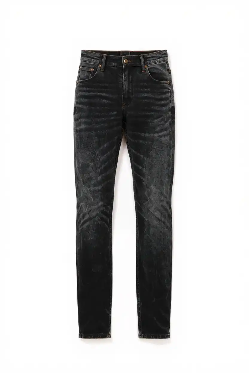 Straight Fit Black Selvedge Jeans Factory For Uk